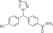 4-[(4-Cyanophenyl)-(1H-1,2,4-triazol-1-yl)methyl]benzamide structure